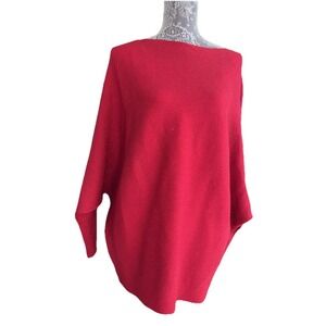 Philosohy Woman 1X Red Valentine's Glitter Bateau Neckline Dolman Sleeve Sweater